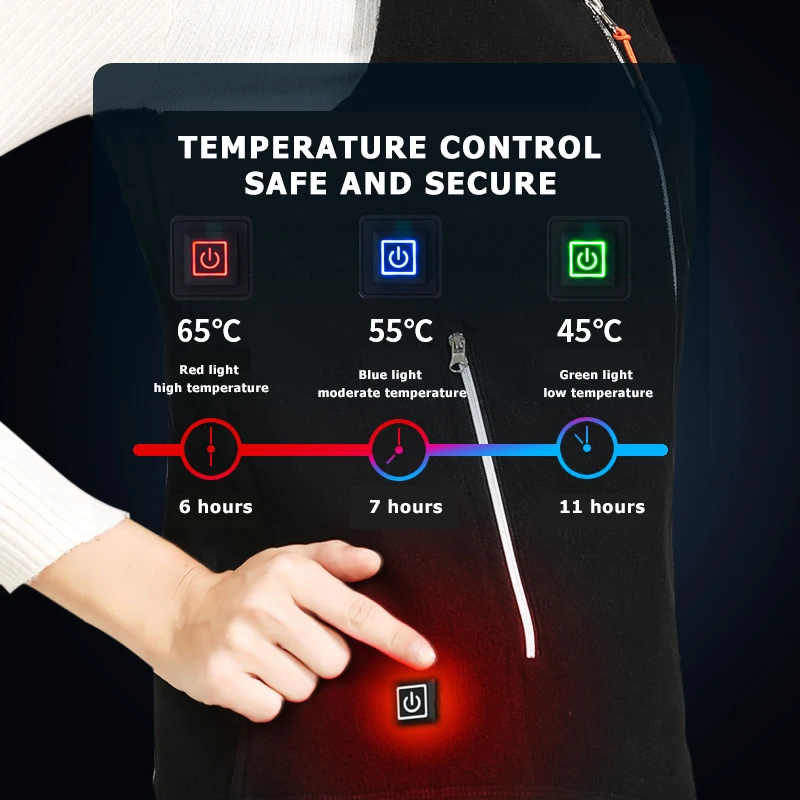 Inteligentan 3-brzinski Podesivi Prsluk s grijanom za muškarce i žene, zimski topli prsluk s самонагревом, Jakna sa električnim grijačem USB