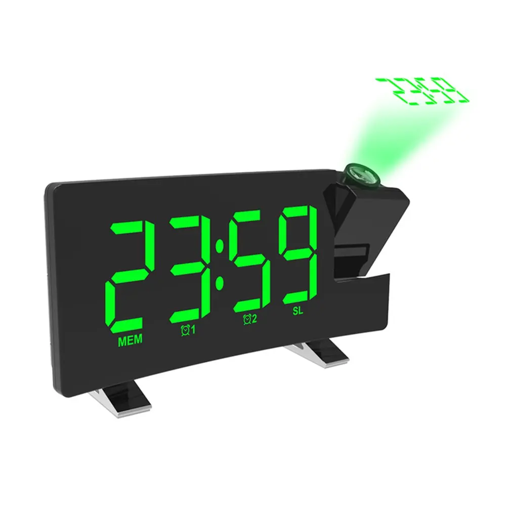 Led Sat Multifunkcijski Projekcija FM Radio, 2 Alarma, Svjetlina Sati 4 podešava Pomoću USB Priključak Za Punjenje Slika 3 