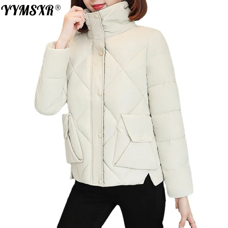 2021 Nova ženska pamučna jakna Temperament Casual Korejski Stil Suptilna kratko donje pamuka kaputi Zadržava toplinu Visoke Kvalitete