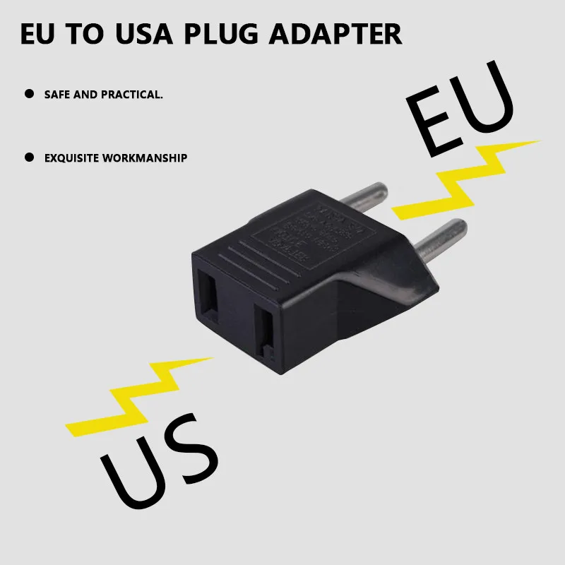 Prijenosni Europska Nožica EU Svestrani Američki Adapter Za Putovanja iz SAD-a U EU 2-Pinski Europske Električne Utičnice Priključka Napajanja