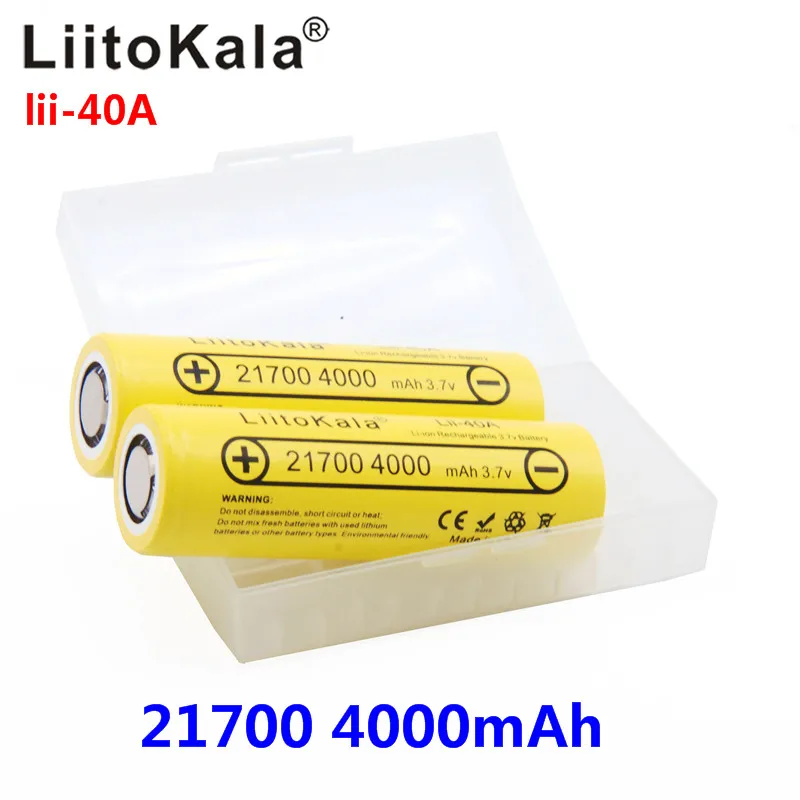 2020 LiitoKala Lii-40A 21700 4000 mah Li-Ni Baterija 3,7 U 40A za visoke pražnjenja Mod / Set 3,7 U 15A kapacitet 5C Brzina Pražnjenja