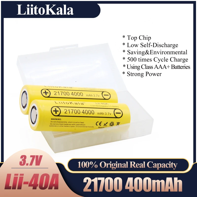 2020 LiitoKala Lii-40A 21700 4000 mah Li-Ni Baterija 3,7 U 40A za visoke pražnjenja Mod / Set 3,7 U 15A kapacitet 5C Brzina Pražnjenja Slika 2 