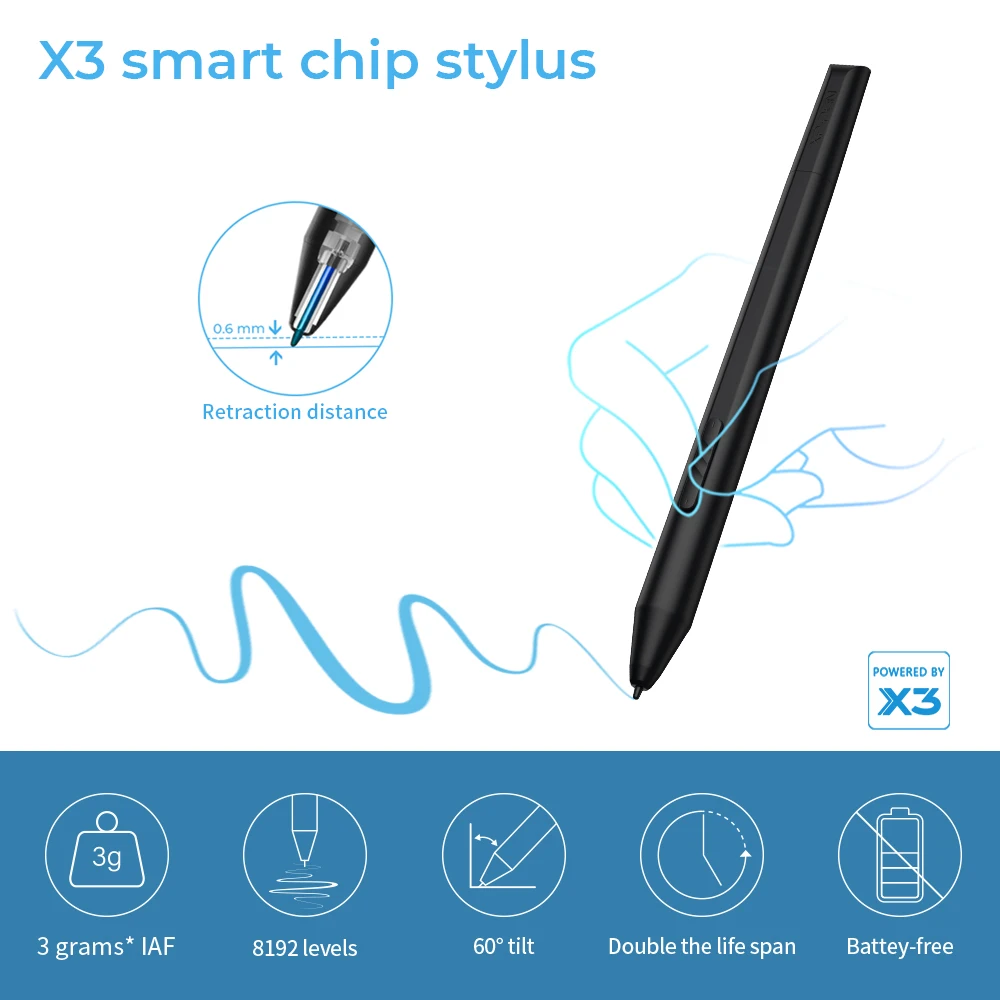 Xp pen Deco LW Grafički Tablet Grafički tablet za crtanje Bežične Bluetooth V5.0 Kompatibilan 8192 Razine Nagiba Održava bez baterije
