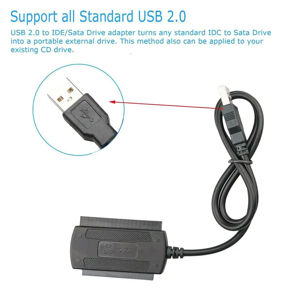 EastVita SATA/PATA/IDE na USB 2.0 Adapter Kabel - Pretvarač za Hard Disk 2,5