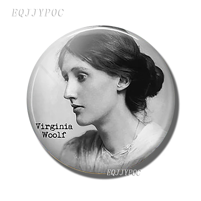 Portret Virginia Woolf Magnet za hladnjak 30 mm Stakleni krov Udaljiti Magnetne Naljepnice za hladnjak Držač za bilješke i Starinski Kućni dekor