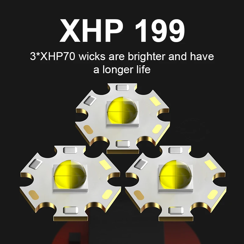 XHP199 Je moćna Led Svjetiljka XHP160 Svjetiljka velike Snage Usb Punjiva Taktička Svjetiljka Vodootporan Ručna Lampa sa Zoom Slika 2 