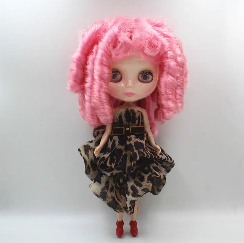 Блайгерл Blythe lutka Roza kovrčava kosa normalno tijelo 7 zglobova gol lutka DIY lutka može promijeniti tijelo