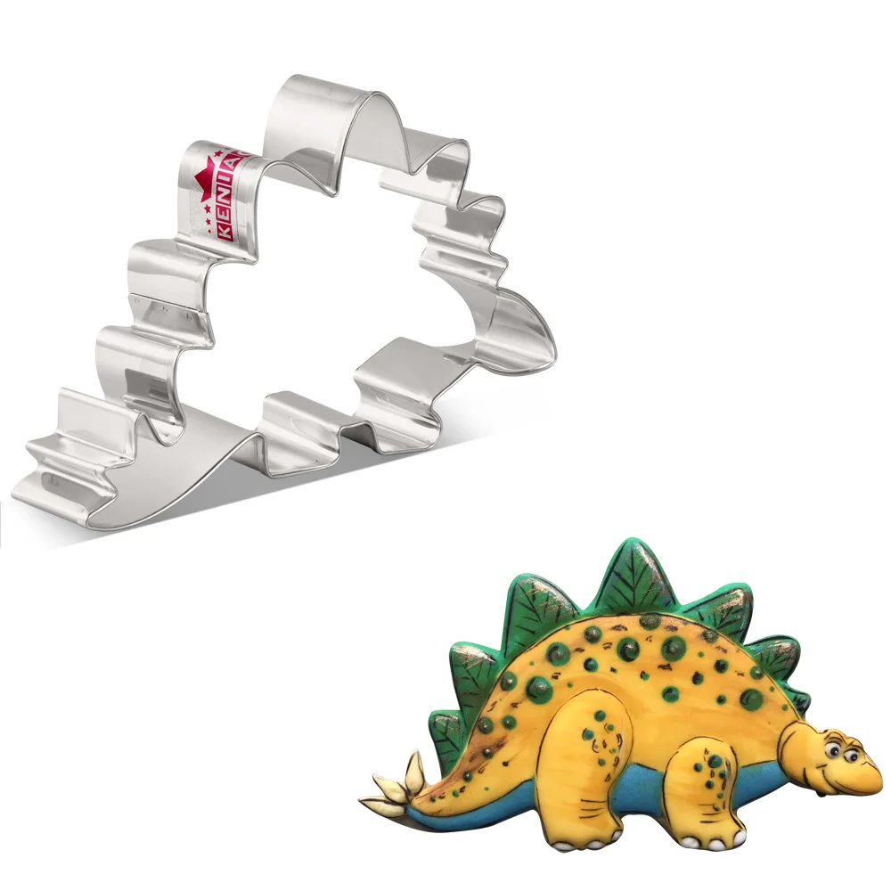 Rezač za keks KENIAO Stegosaurus - 12,8 x 8,2 CM - Obrazac za sendviče s бисквитной помадкой za dinosaure - od Nehrđajućeg čelika Slika 5 