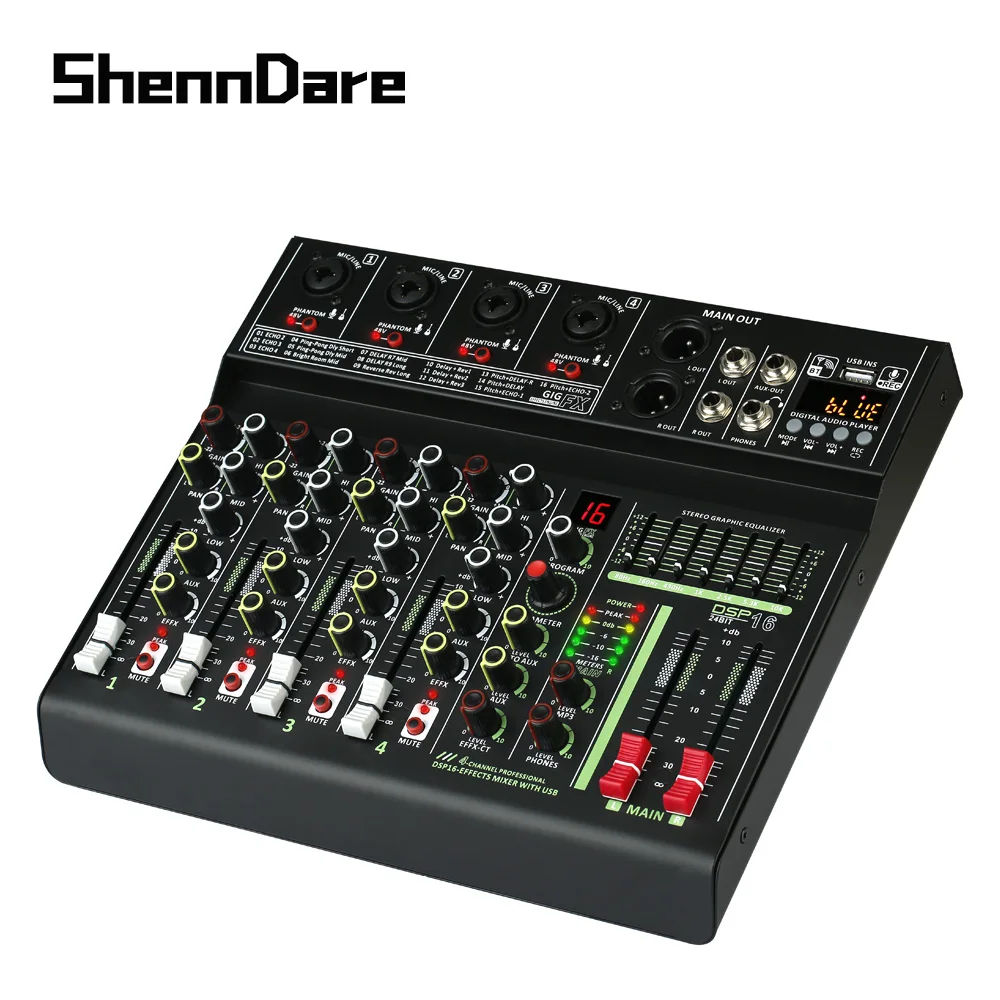 ShennDare TD-16 Mixer Profesionalni Audio 16 DSP Эффектор USB Bluetooth Računalni Monitor Reprodukciju DJ Mikser 48 U Fantom