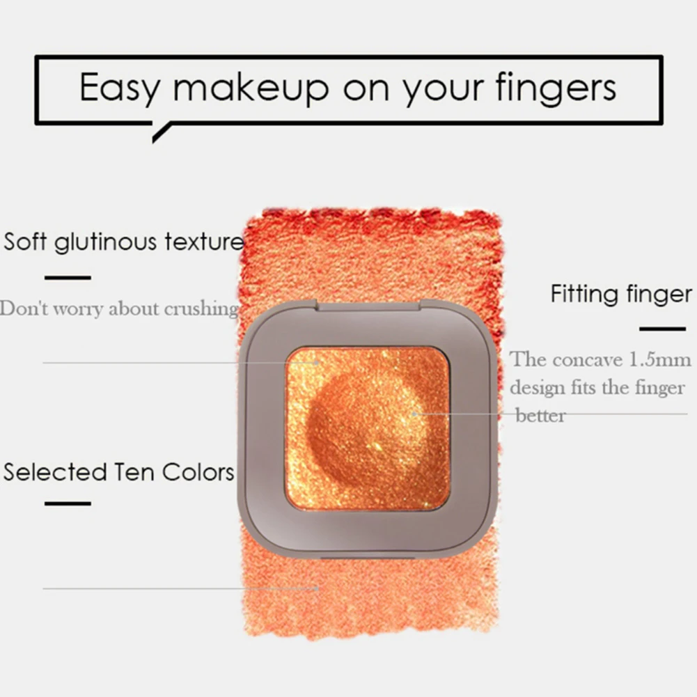 Novi Pigmentne Svjetlucavim Sjenilom Dugotrajnog sjenila za oči s jednim vrhom prsta Novi trend Boja Metalik Šminka za oči Vodootporni make-up