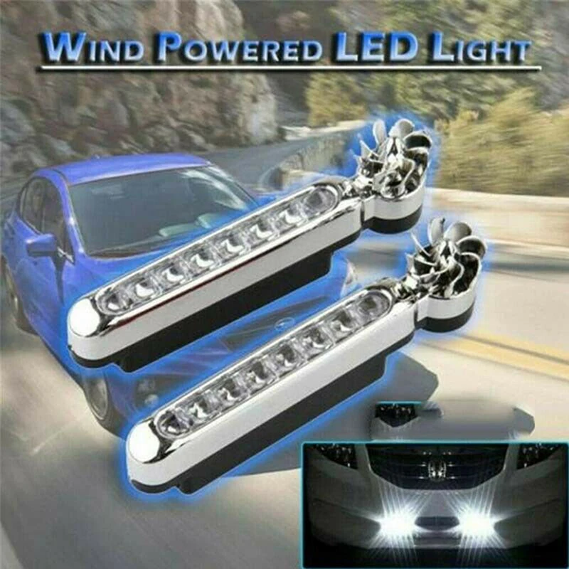 8 LED DRL Energija Vjetra Auto-Dnevni Podvozje Svjetla Nema Potrebe da se U Vanjskom Izvoru Napajanja Fluorescentna rasvjeta Svjetla za Automobil Signalni Fenjer