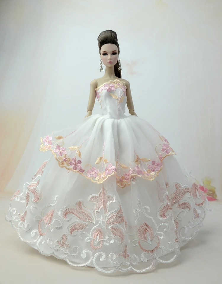 Vruće надувательство Modni Čipkan Haljina , Vjenčanica Princeza, Suknja, Haljina, odijelo za igračke 1/6 Barbie, Sinj Курн, Odjeća za lutke