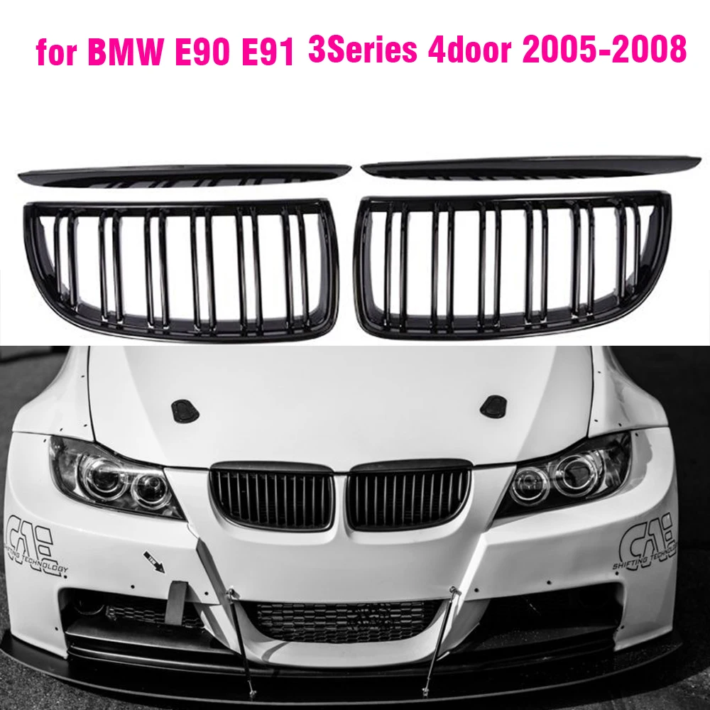 1 Par Sjajnih Crnih automobila Prednjih Bubrežne Rešetaka, Kapke za hauba za BMW 320i E90 323i 328i 335i Limuzina/Karavan 2005-2008 Slika 0 