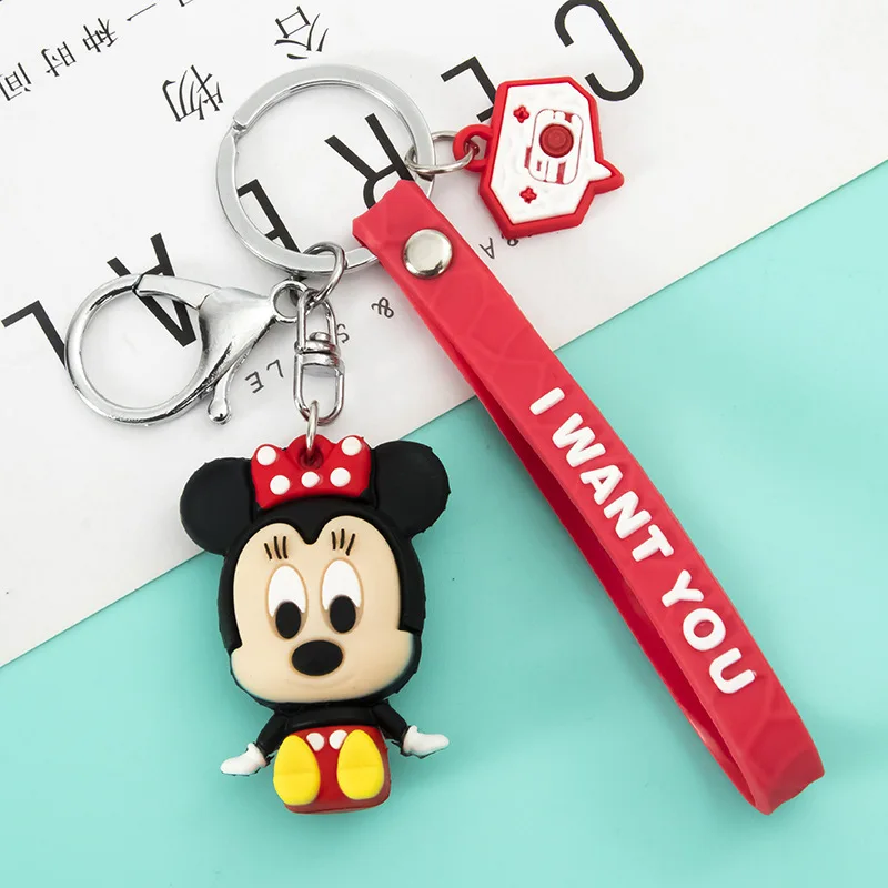 Disney ' s Mickey Mouse Minnie Privjesci Za ključeve, Ljubitelje crtića Privezak PVC Figure Privjesak Za Auto Torbe Privjesak Ukras Slika 1 