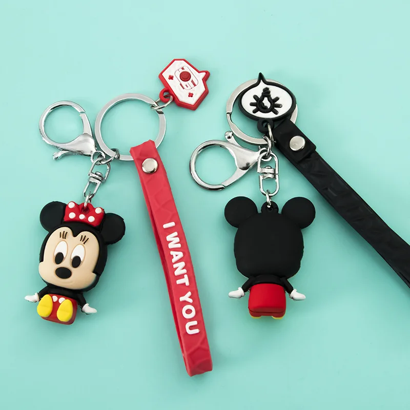Disney ' s Mickey Mouse Minnie Privjesci Za ključeve, Ljubitelje crtića Privezak PVC Figure Privjesak Za Auto Torbe Privjesak Ukras Slika 2 