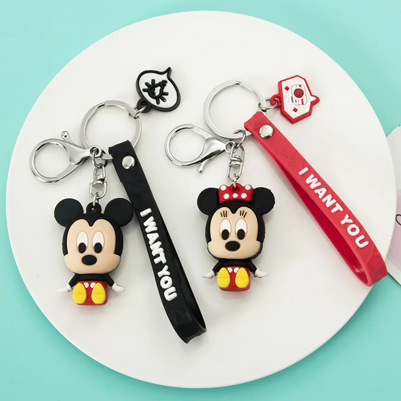 Disney ' s Mickey Mouse Minnie Privjesci Za ključeve, Ljubitelje crtića Privezak PVC Figure Privjesak Za Auto Torbe Privjesak Ukras Slika 5 