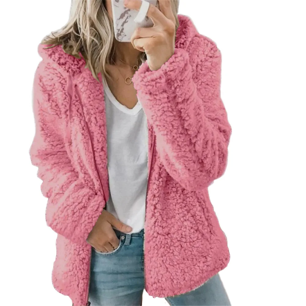 2021 nova ženska runo vune jesensko-zimsku jaknu s kapuljačom za žene