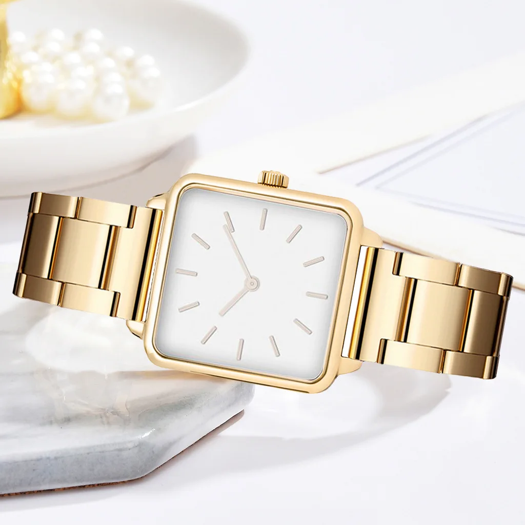 Luksuzne, Svakodnevne jednostavne ženski sat sa štrasom od nehrđajućeg čelika Analogni kvarcni Relogio Feminino Ženski satovi Reloj Mujer