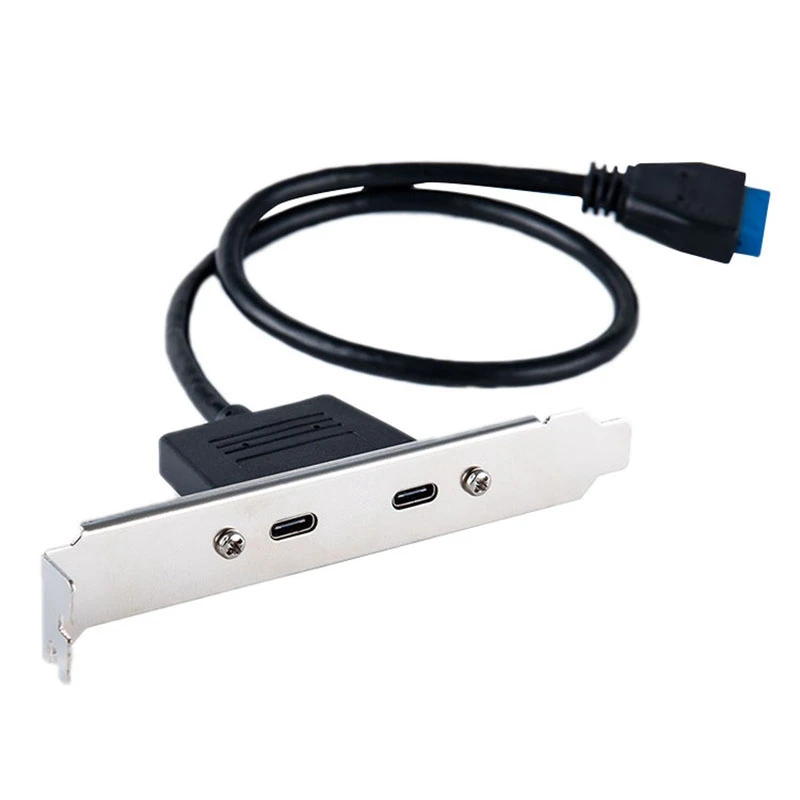 USB C 3.1 Nosač za Proširenje stražnji panel u 20-Kontakt Kabel s razvodnikom 2-Port velike brzine kartica za proširenje Type-C za PC
