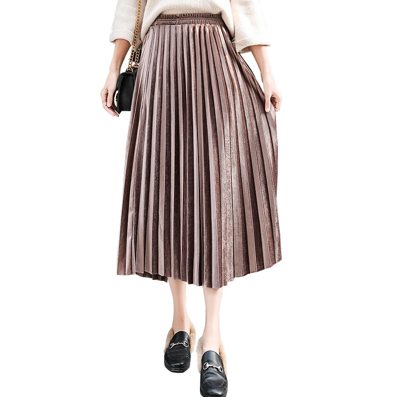 Monotono je Duga ženska плиссированная suknja Ljetna moda s visokim strukom Svakodnevni Plus Size Ured za ženska Radna odjeća Suknje Femme