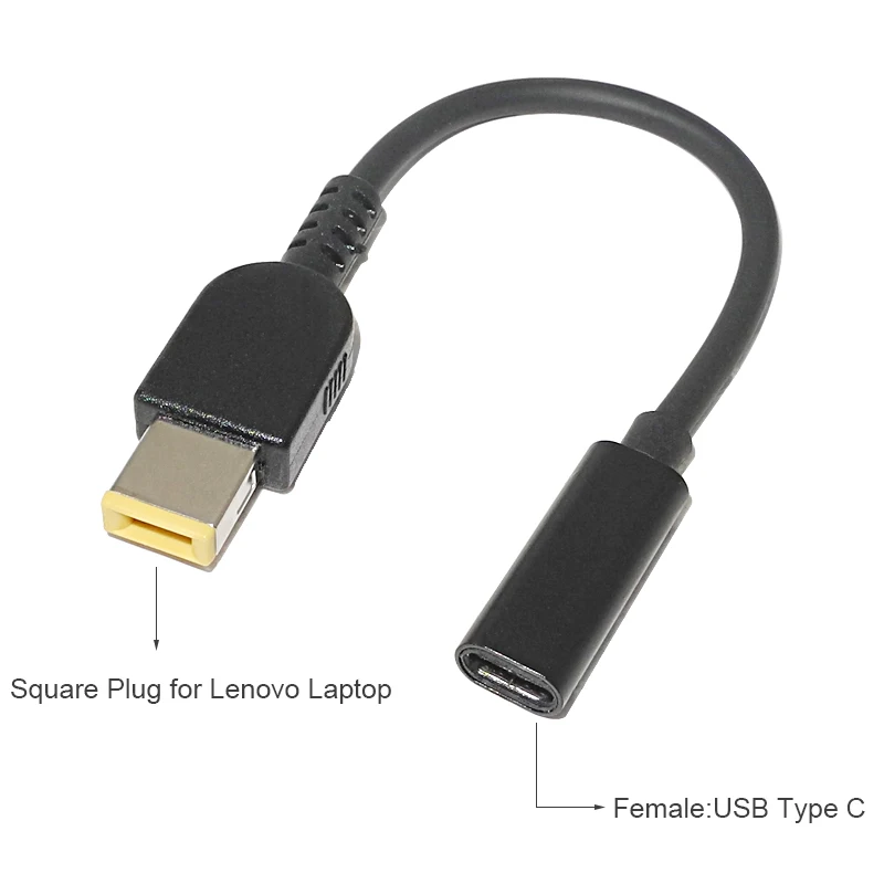 USB C 3.1 Tip C Ženski na Прямоугольнику Muški PD Emulator Okidač Kutni Priključak dc Adapter za Napajanje Kvadratnom Pretvarač za Lenovo Thinkpad