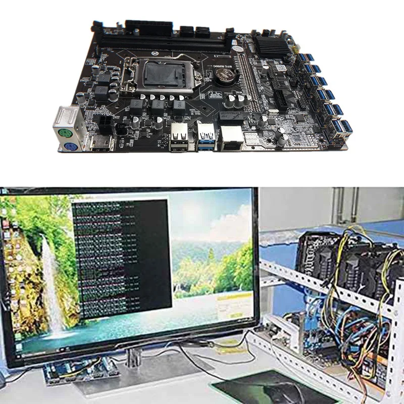 Matična ploča za майнинга B250C BTC+karta ustaje VER006C 12XPCIE za utore GPU USB3.0 LGA1151 Podrška DDR4 ram-a Tablica matična ploča