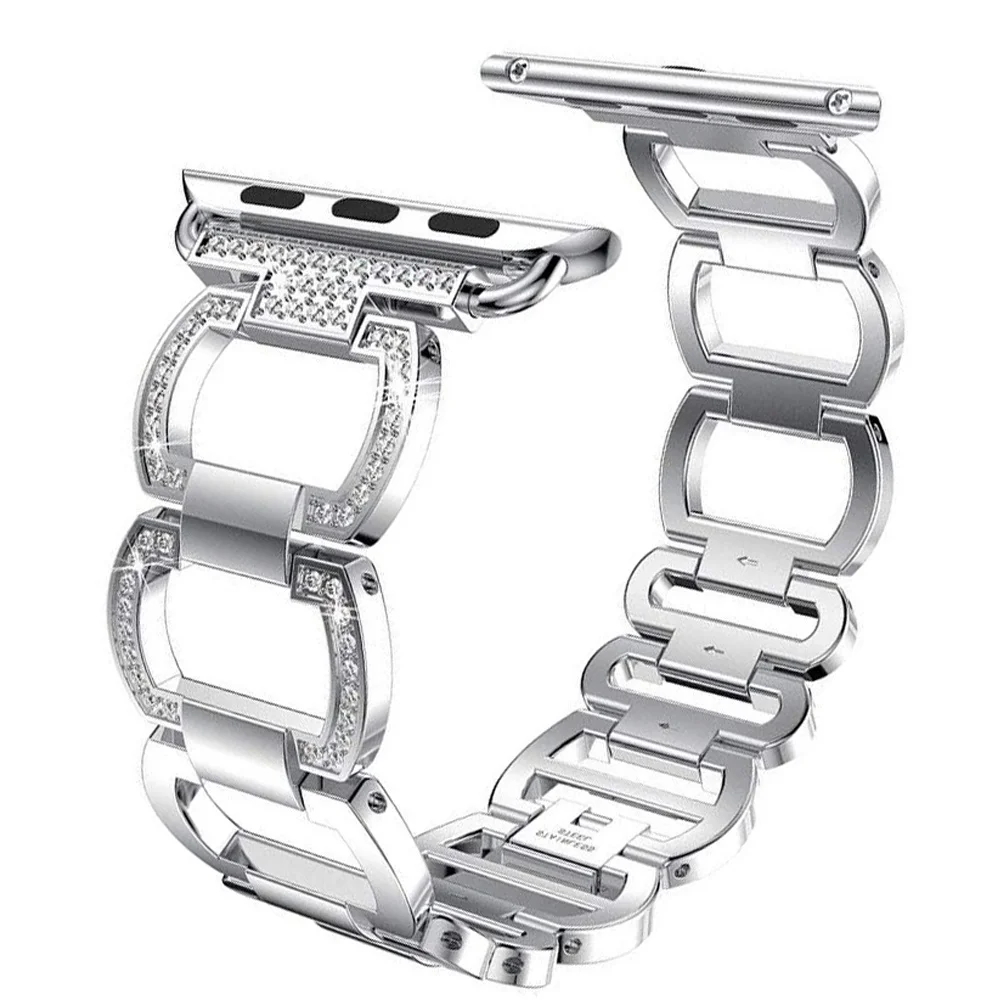 Dijamant Remen Od Nehrđajućeg Čelika Za Apple Watch Band 42 mm 38 mm 45 mm 41 mm 40/44 mm Serija 6 5 4 Ženski Nakit Narukvica Za iWatch 7