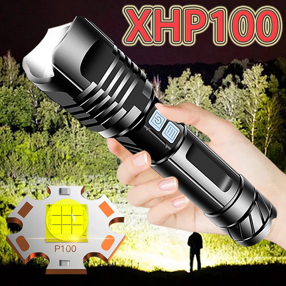 Super XHP100 Moćna LED Svjetiljka USB Punjiva LED Svjetiljka Taktička Svjetiljka Prijenosni Vodootporan IPX5 Bljesak Svjetlosti Slika 5 