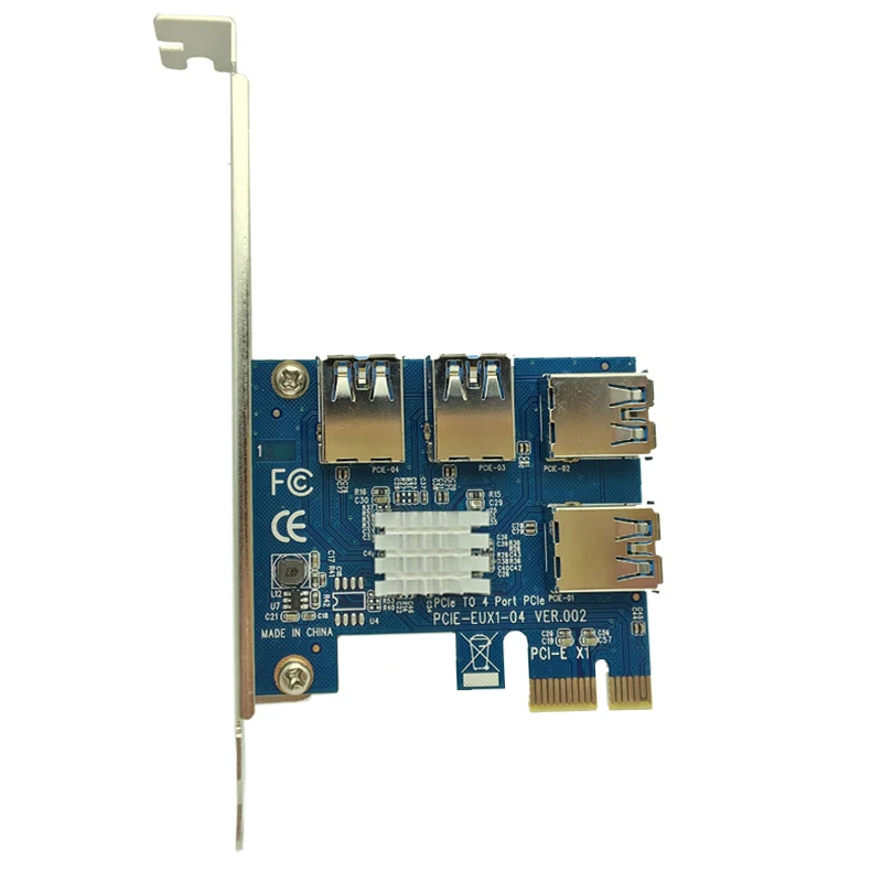 Zlatna kartica PCI-E Ustaje PCIE od 1 do 4 USB 3.0 Množitelj Hub Ustaje za grafičke kartice Ustaje PCI Express X16 Za майнинга Биткойнов BTC