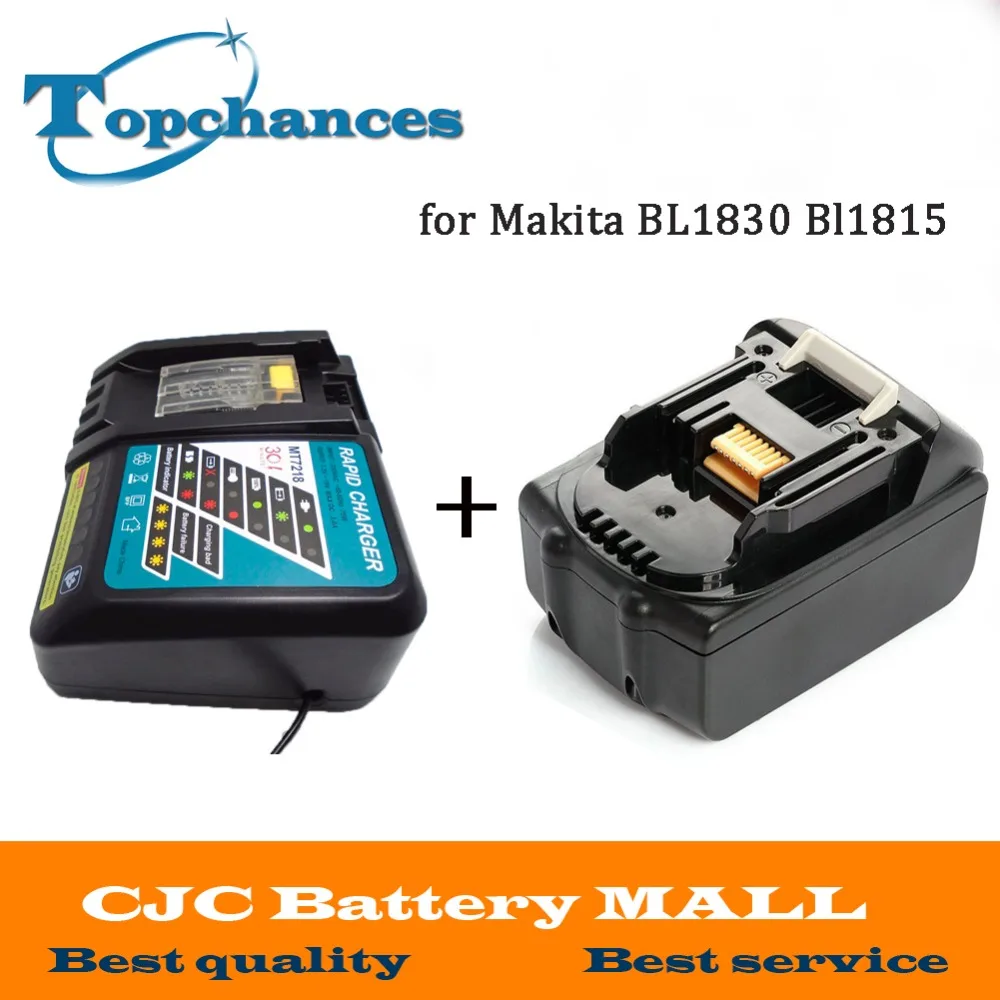 Visoku Kvalitetu Novi 3000 mah baterija 18 V Litij-Ionske Baterije za električni alat Makita 18 U BL1830 Bl1815 194230-4 LXT400 + Punjač Slika 4 