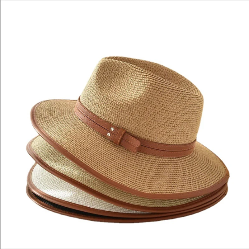 Visokokvalitetna slamnati šešir Godišnja Ženska muška Plaža šešir sa širokim poljima Panama city Jazz šešir Солнцезащитная kapu, Funky фетровая šešir sa zaštitom od uv zračenja