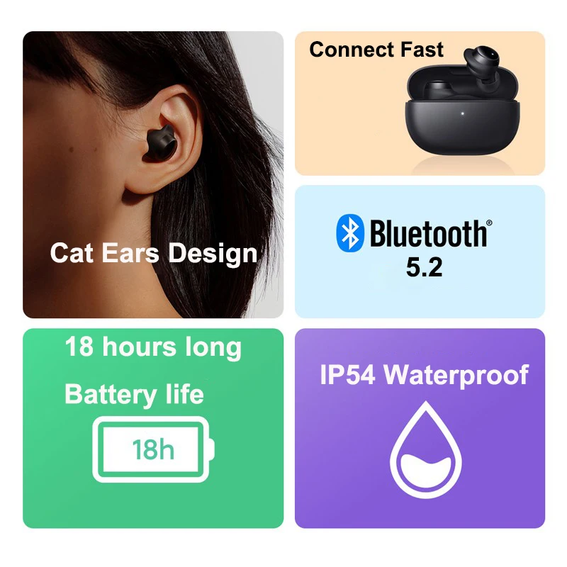 2021 Xiaomi redmi buds 3 lite tws bluetooth 5.2 slušalice ip54 18 sati samostalnog rada bežične slušalice mi vrijednost je ture 3 mladih izdanje