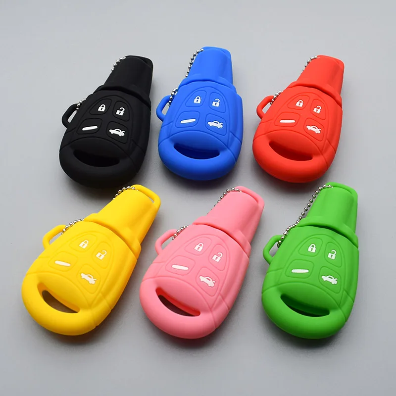 Novo 4 tipke silikonska guma torbica za ključeve od automobila torbica za SAAB 9-3 9-5 93 95Blank daljinski privjesak bez ključa pribor Slika 3 