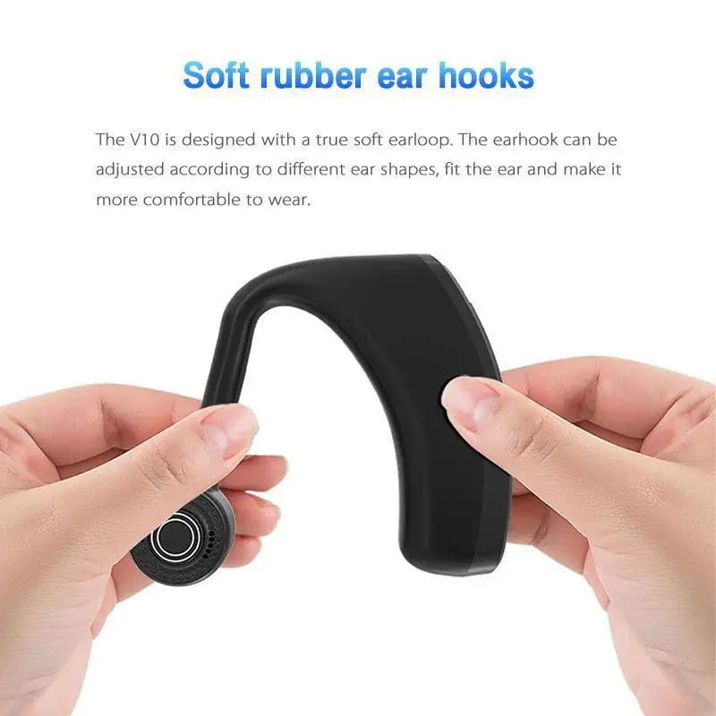 Hands-free Business Slušalice V9 S mikrofonom Glasovno Upravljanje Bežični Vratne Remen Slušalice Jedna Slušalica Za Vožnju ureda