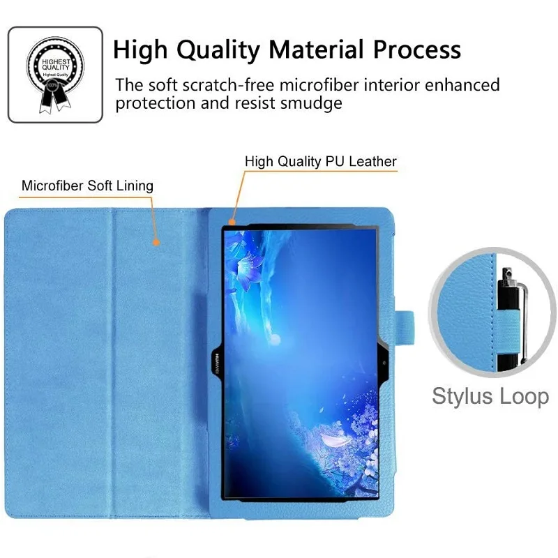 Za Huawei Mediapad T5 10 Torbica za tablet sa postoljem Litchi Stria ultra tanke kožne presvlake Smart Cover za Huawei Media Pad T5 10.1