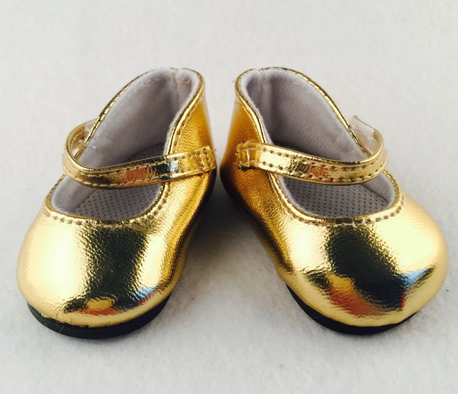 Cipele Za Lutke Zlatne Kožne Cipele Za Lutke Za 18-inčni Američke Lutke Za Djevojčice Za Gina Slika 3 