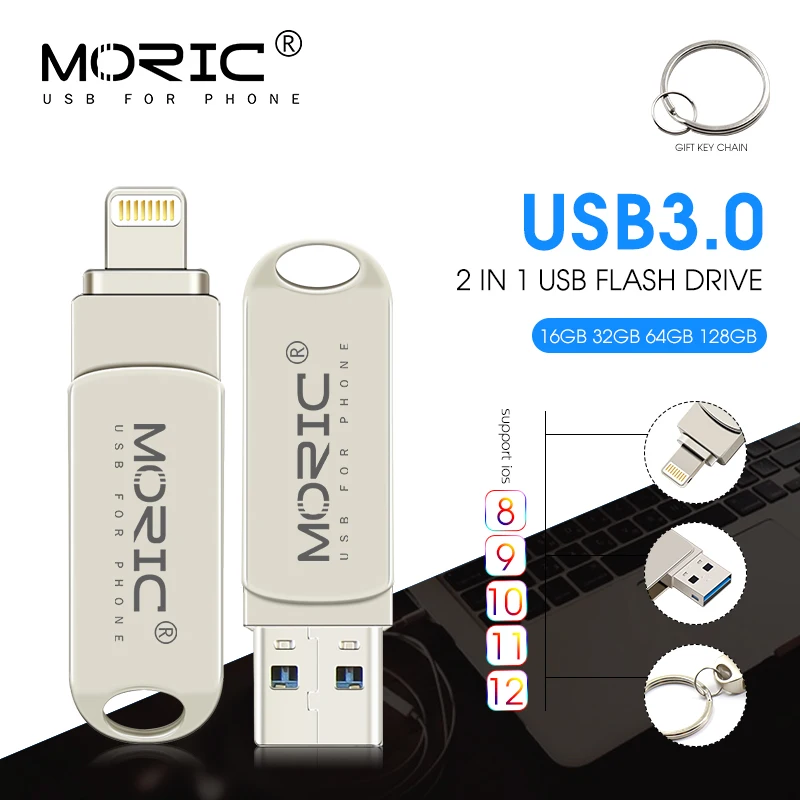 USB-Memorijski štapić za iPhone X/8/7/7 Plus/6/6s/5/SE/ipad 2 U 1, flash drive 16 GB, 32 GB i 64 GB, 128 GB flash drive USB-memorijski štapić