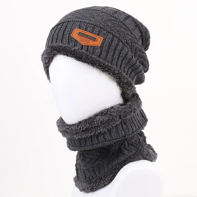 Zimske Kape men ' s Hat-Knitted Warm Balaclava Outdoor Beanie Scarf Set kapa muška Soft Thick Warm Caps kapa zimska muška Slika 1 