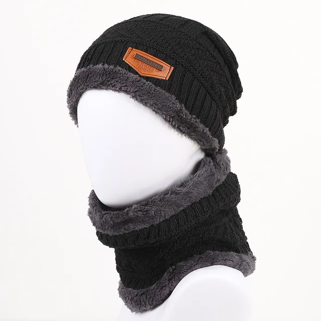 Zimske Kape men ' s Hat-Knitted Warm Balaclava Outdoor Beanie Scarf Set kapa muška Soft Thick Warm Caps kapa zimska muška Slika 5 