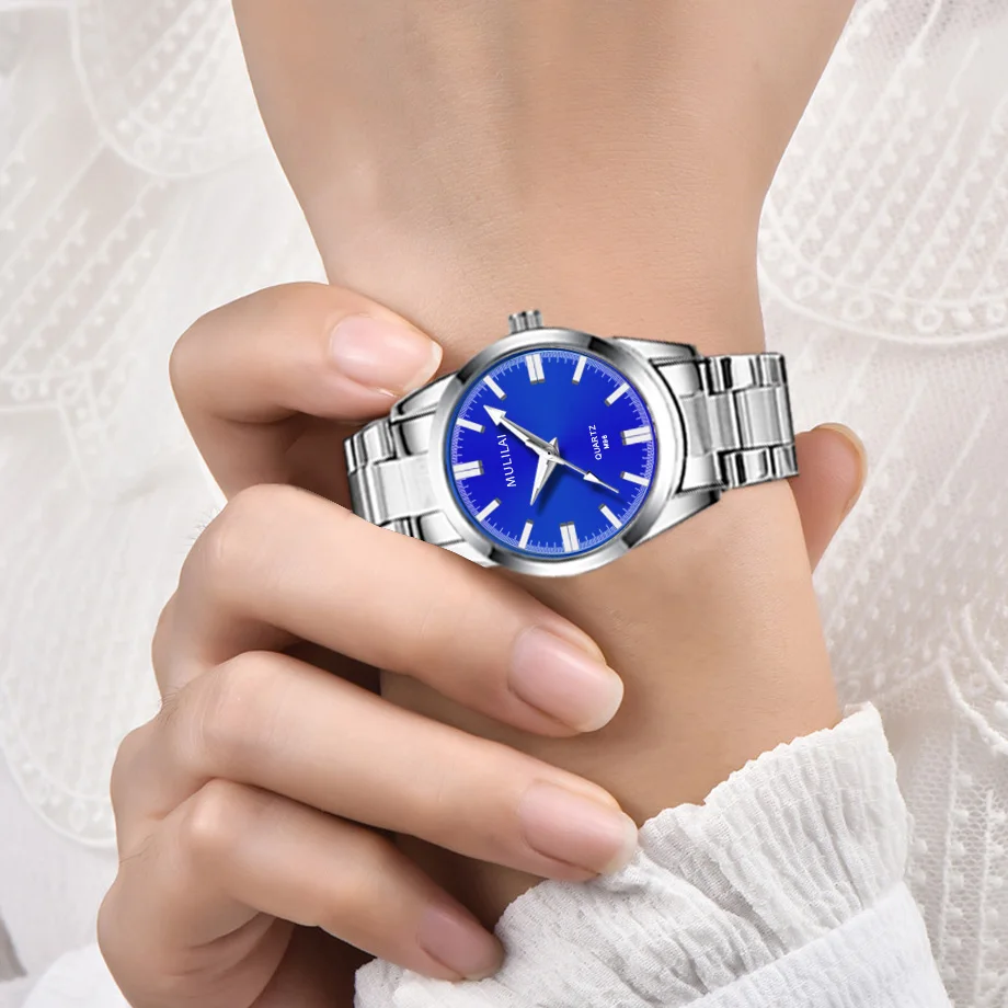 Luksuzni ženski sat Vodootporan kvarcni ručni sat Marke Fused haljina od nehrđajućeg čelika s dijamantima Dar xfcs Ženski sat Reloj Mujer Slika 2 