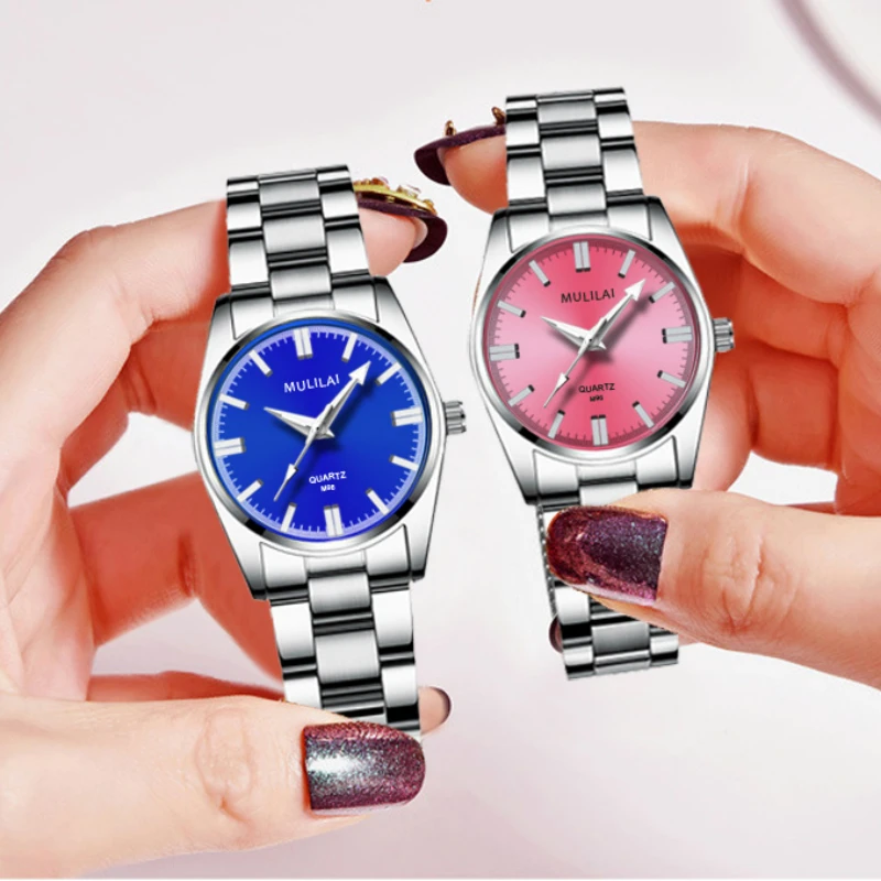 Luksuzni ženski sat Vodootporan kvarcni ručni sat Marke Fused haljina od nehrđajućeg čelika s dijamantima Dar xfcs Ženski sat Reloj Mujer Slika 3 