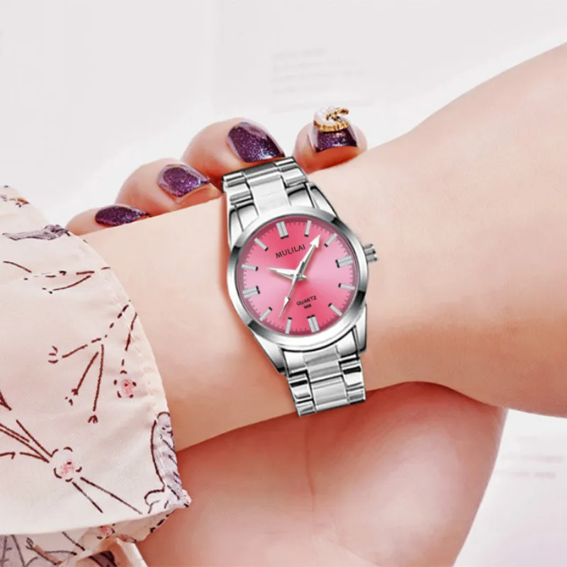 Luksuzni ženski sat Vodootporan kvarcni ručni sat Marke Fused haljina od nehrđajućeg čelika s dijamantima Dar xfcs Ženski sat Reloj Mujer Slika 5 