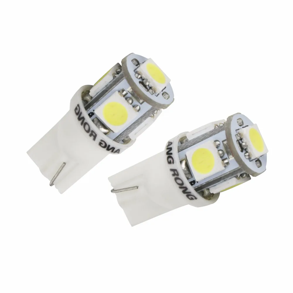ANGRONG 2x Bijela 5 SMD LED 501 T10 194 W5W Led registarske pločice DRL Žarulje bočnog osvjetljenja za parkiranje 12 U Клиновая lampa