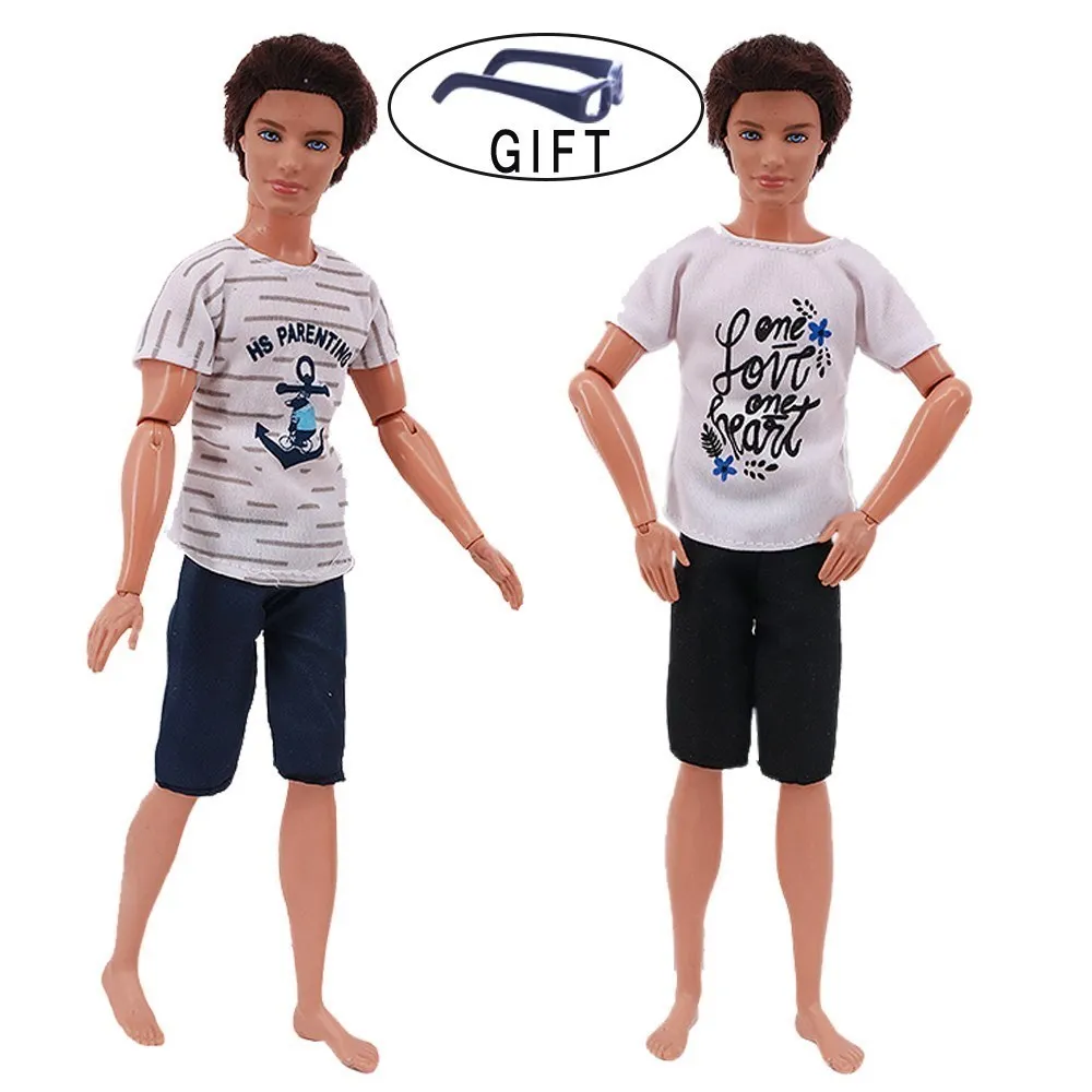 Odjeća za Ken Odijelo 2 Kom./Compl. T-Shirt+Kratke Hlače,Jakne Za 30 Cm Odjeća Za Američkog Dječaka Kućica Za Lutke Barbie,Naša Generacija Slika 1 