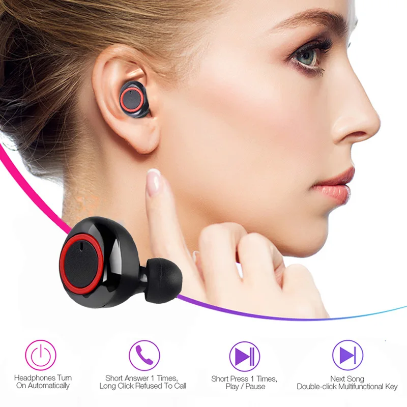 TWS Y50 fone Bluetooth 5.1 Slušalice su Bežične Slušalice Stereo Slušalice Sportske vodootporne Slušalice S Mikrofonom Za xiaomi Smartphone Slika 2 