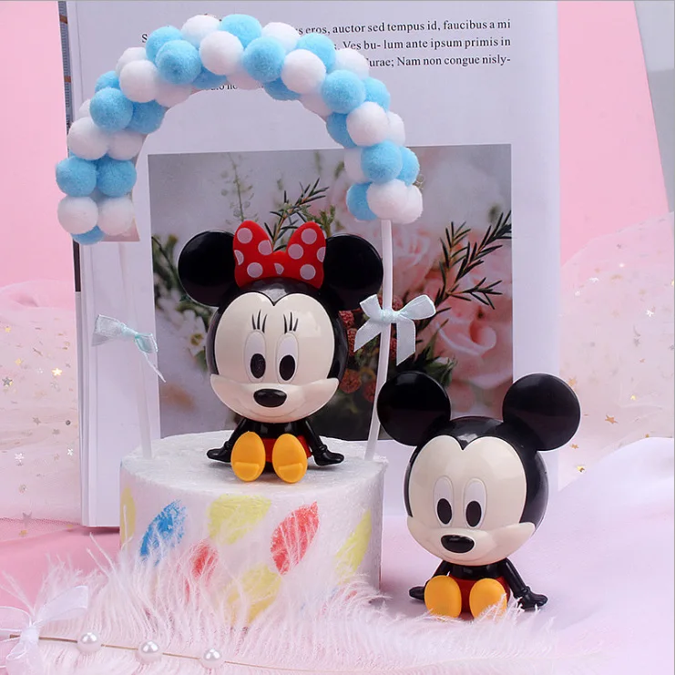 2 kom./compl. Mickey Minnie Crtani Lik Igračka Torta Dekoracija Mickey Minnie Crtani PVC Model Lutke Djeca Dječja Igračka Poklon za Rođendan