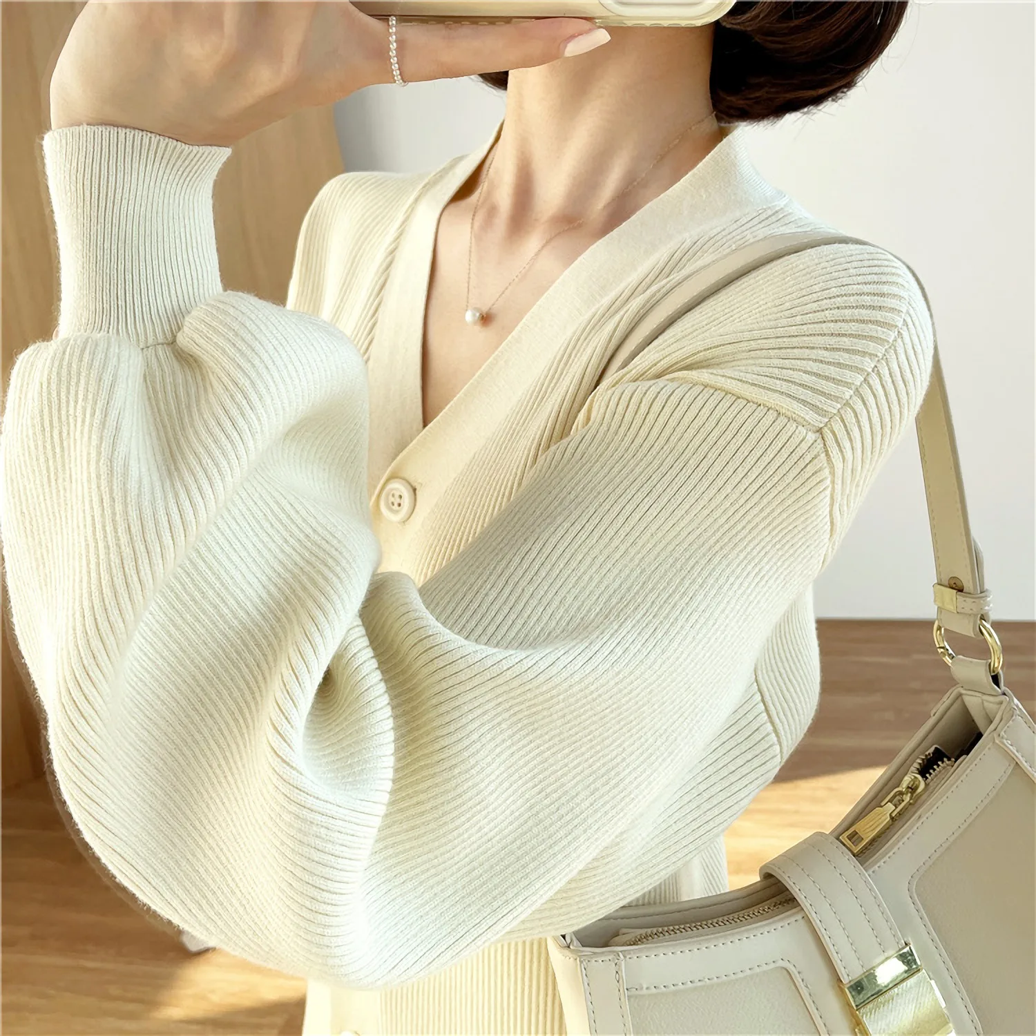 2021 Jesensko-zimska moda Однобортное donje dugu haljinu-džemper sa V-izrez Ženske svakodnevne pletene haljine srednje dužine Vestidos DS369