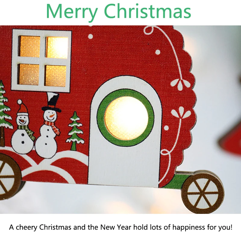 1pc LED Božićne Ukrase za božićno Drvce Ukrasima Kuće Drvene Crvene Spušteni Ovjes Zvijezda Dekor Božićni domjenak Novogodišnji Dar za djecu