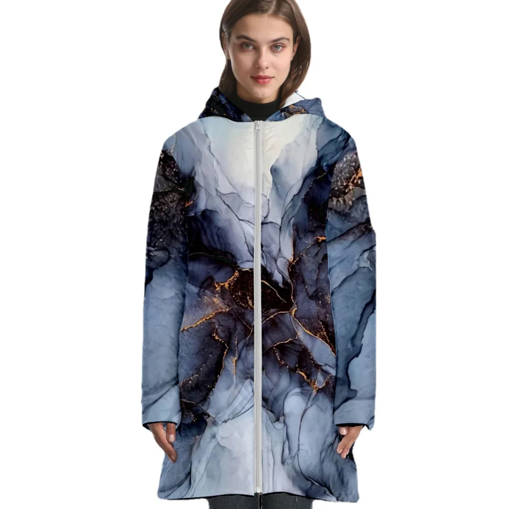Zimska dolje jakna srednje dužine XXS-4XL Plus size Žene kaput s kapuljačom na bijelom гусином пуху, lagana i topla dolje jakna Slika 1 
