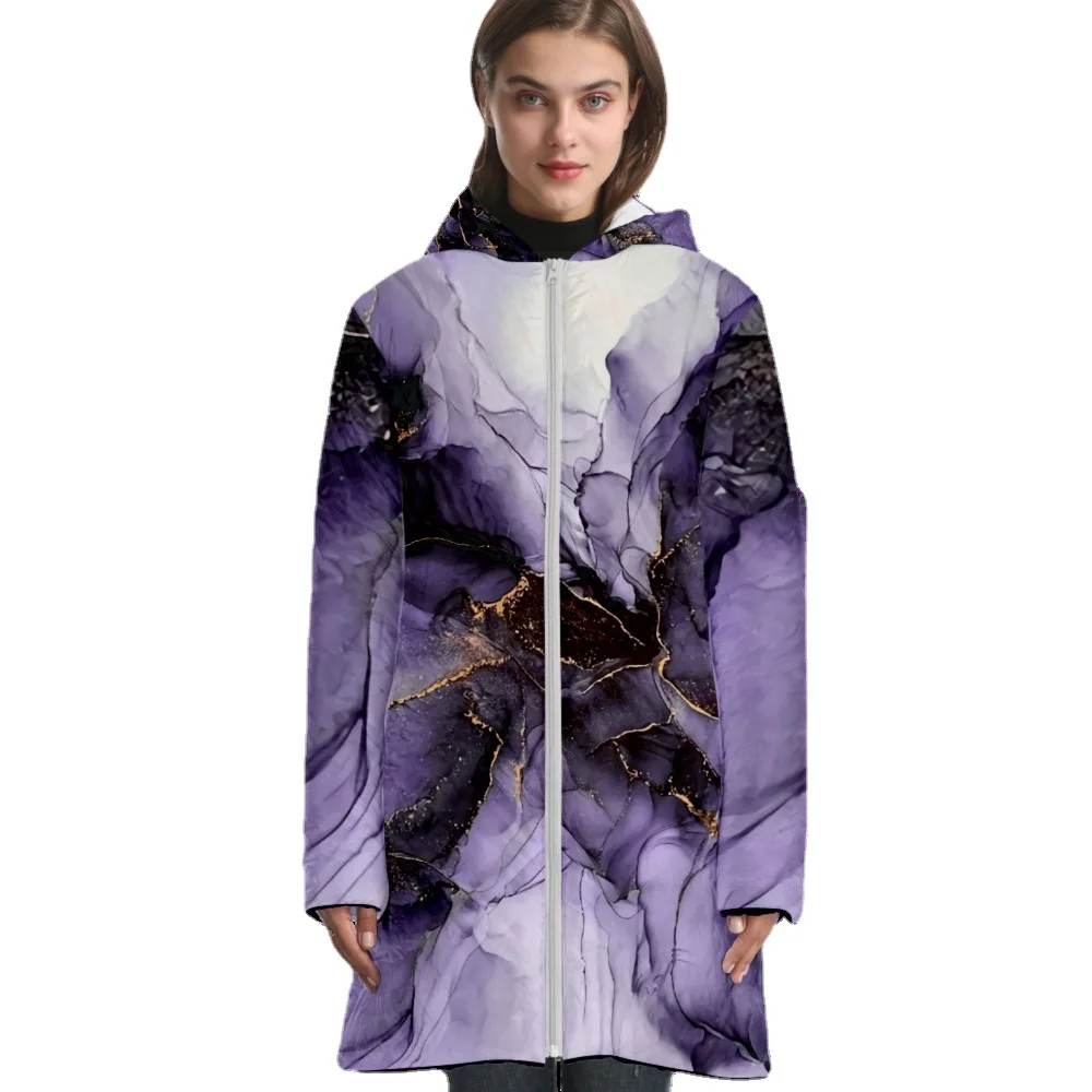 Zimska dolje jakna srednje dužine XXS-4XL Plus size Žene kaput s kapuljačom na bijelom гусином пуху, lagana i topla dolje jakna Slika 2 